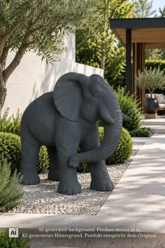 Product image of the product “Elephant, 98cm Length | GRC (Glassfibre Reinforced Concrete), Bronze Finish ”